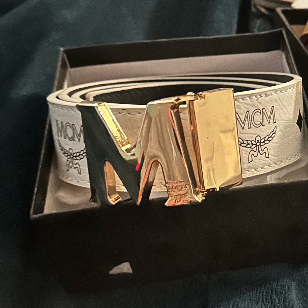 White MCM belt